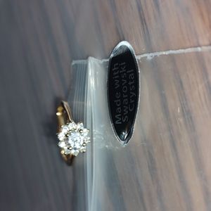 Clear Swarovski Crystal Halo Ring, Sz 4.5
